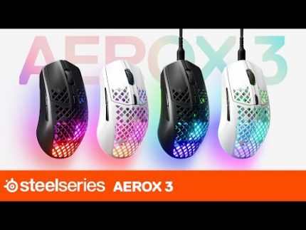 Aerox 3 2022 Edition, Ultra-Lightweight Gaming Mouse - Onyx & Snow | SteelSeries